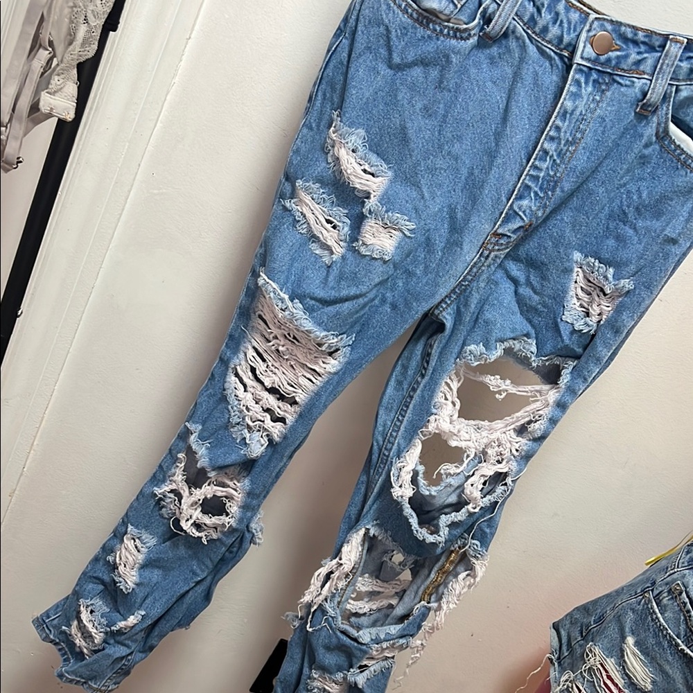 Fashion Nova Distressed Blue Jeans
